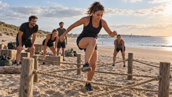 Séance de défis collectifs inspirée de fort boyard en normandie